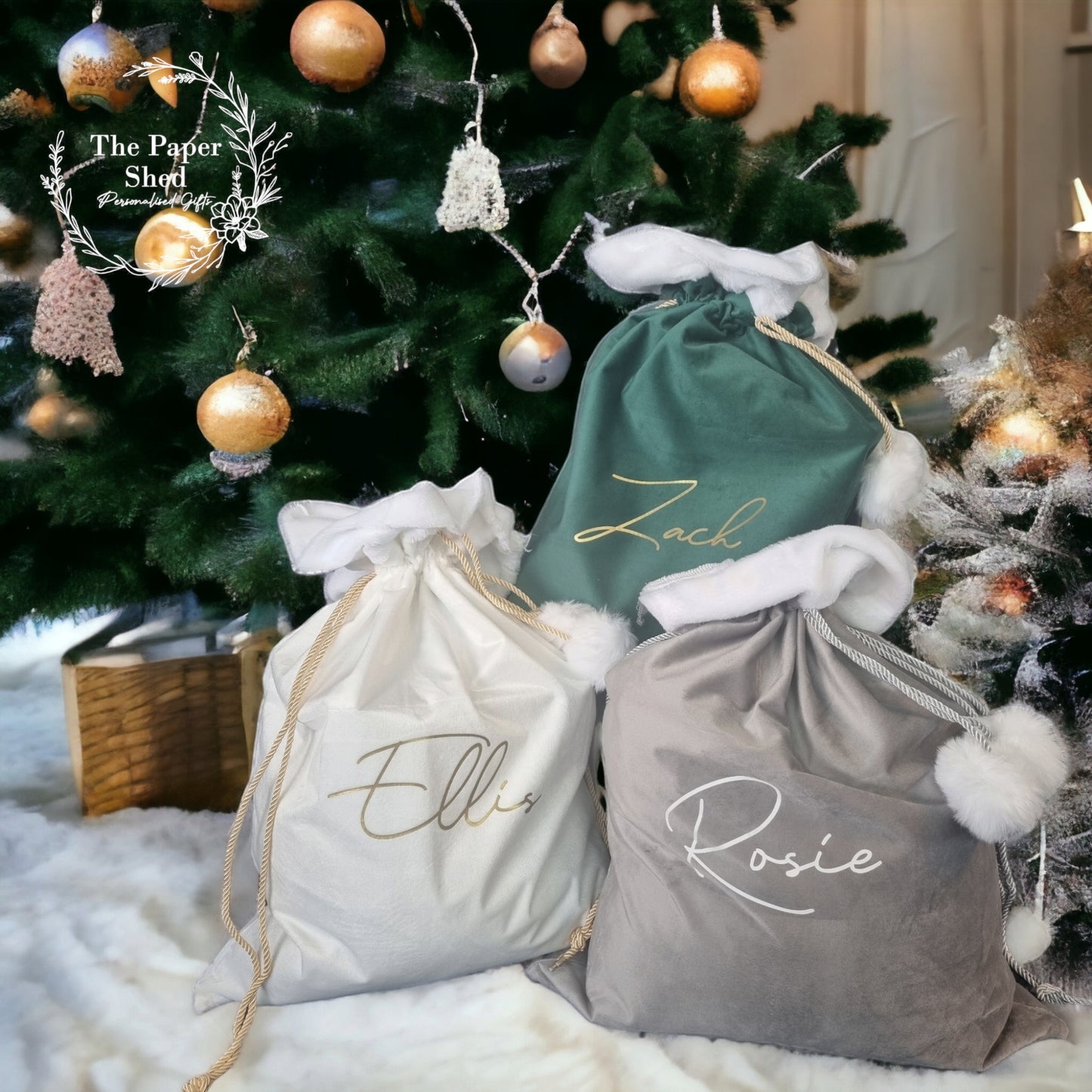 Velvet Christmas Santa Sack - Script