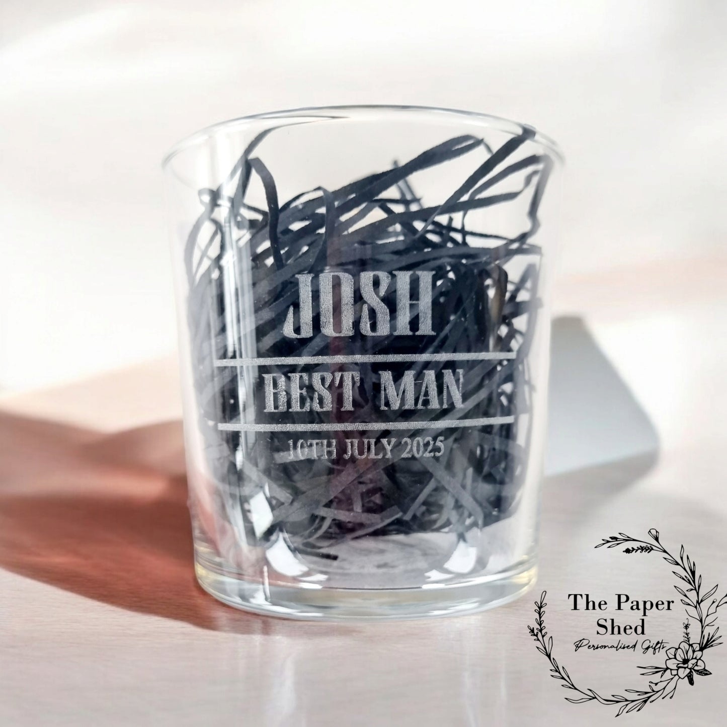 Best Man Personalised Whisky Glass, For him Father's Day Idea, Dad, Daddy, Father, Grandad, Papa, Whiskey Glass
