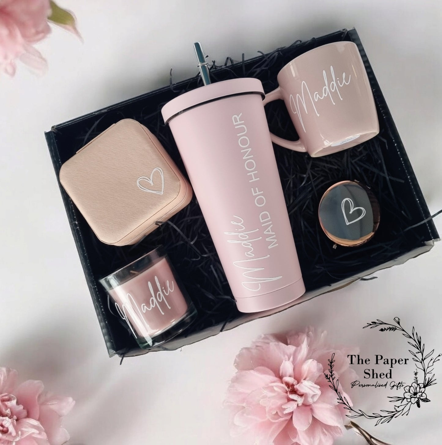 Bridesmaid Bridal Party Bride Gift Set Hamper Box Wedding Tumbler