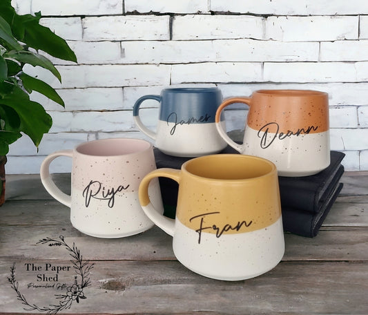 Speckled Pattern Personalised Drink Mug with Name - Pastel Bright