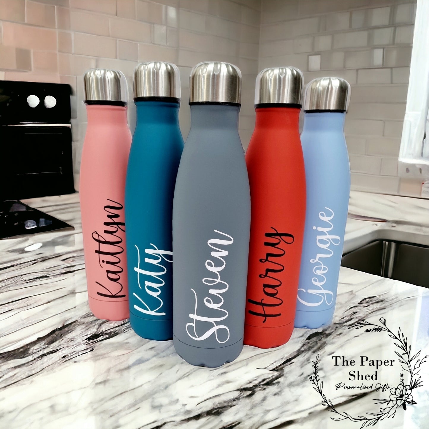 500ml Thermal Personalised Name Water Bottle Version 1 V1