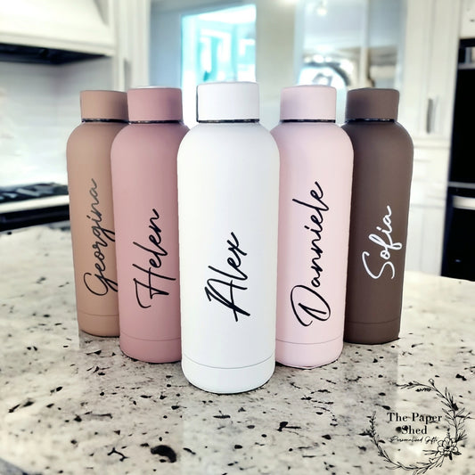 Personalised name thermal water bottle Birthday Gift Wedding