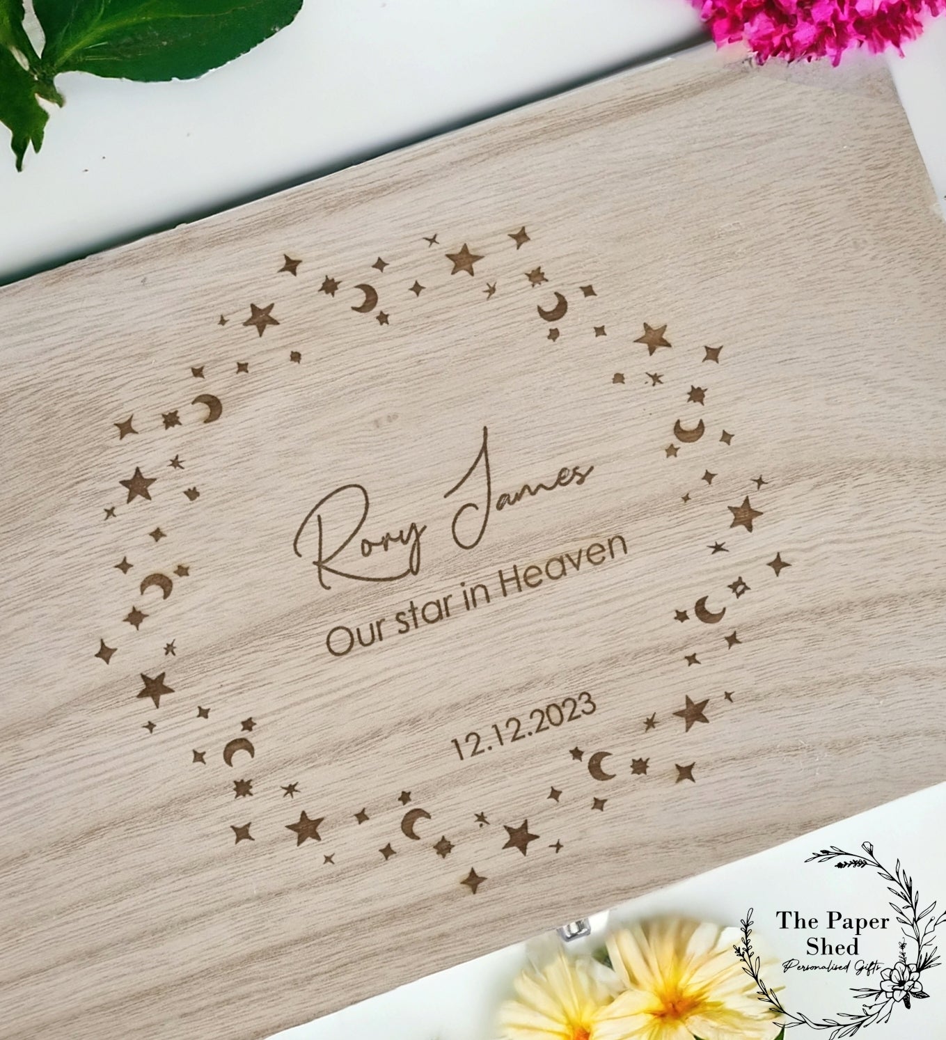 Baby Memorial Memory Wooden Engraved Box Keepsakes Baby Loss