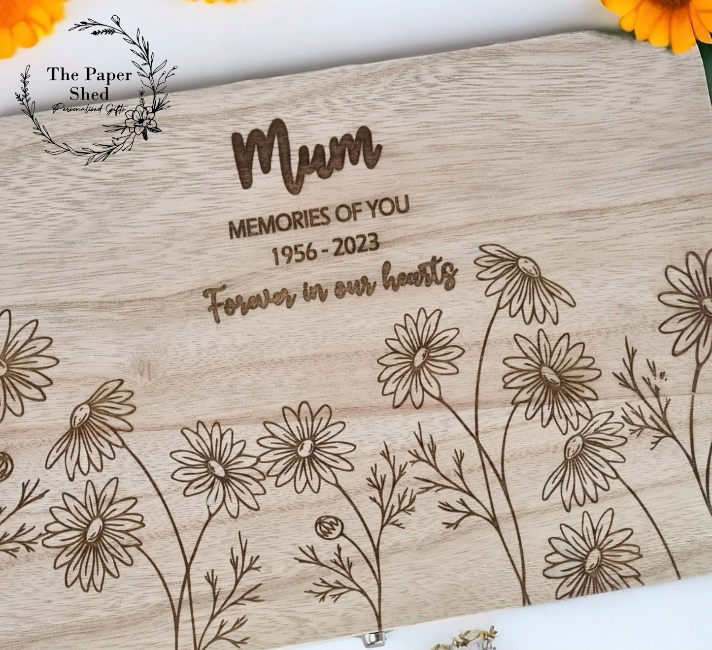 Memorial Memory Wooden Engraved Box Keepsakes Funeral Loss