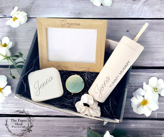 Yummy Mummy Personalised Hamper Gift Set, New Mum, Mum to be, baby shower, photo frame