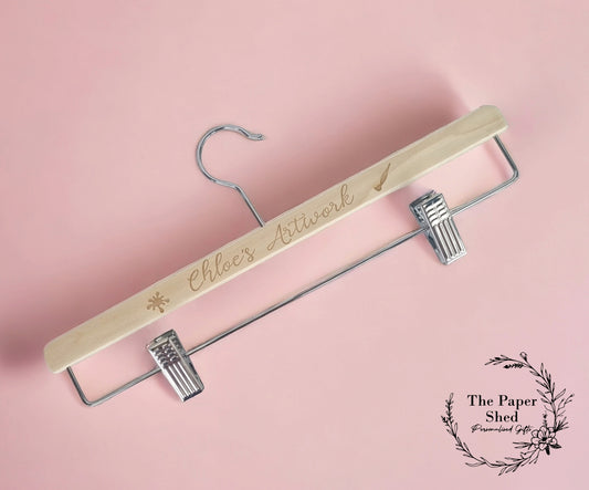 Personalised Art Work Art Gallery Engraved Hanger Wooden Painting Art display hanger, Children's Art