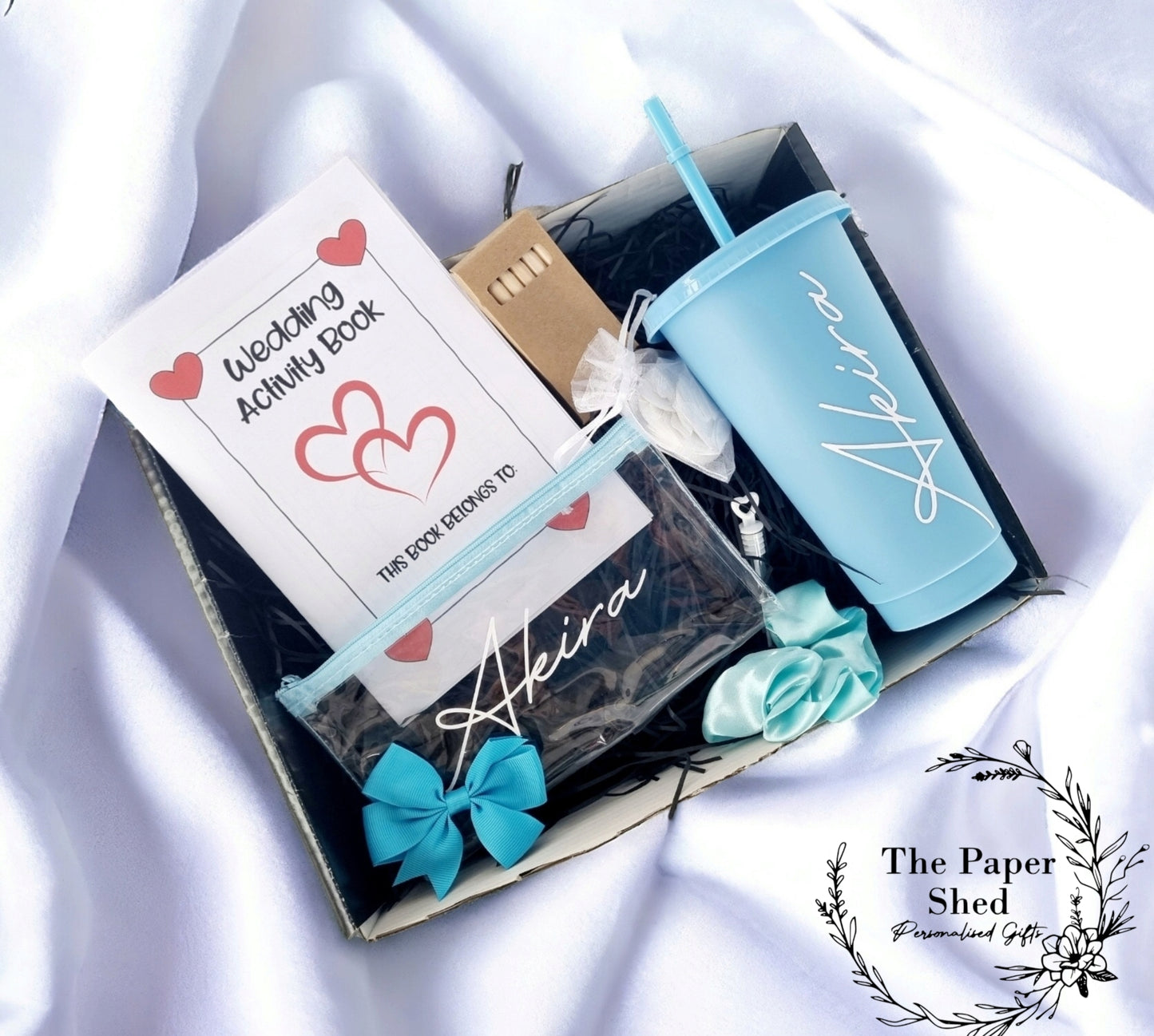 Personalised Flower Girl, Bridesmaid,  Wedding Party, Girl's ,Wedding Day Gift Set Infant, Junior, Teenager, Favours, hamper