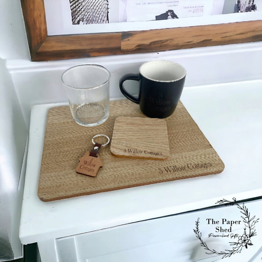 Home Name Hamper, New Home Gift, B&B, Guest House, Holiday Let, Mug, glass, Keyring, Coaster, Placemat, Guests, Visitors, Landlord