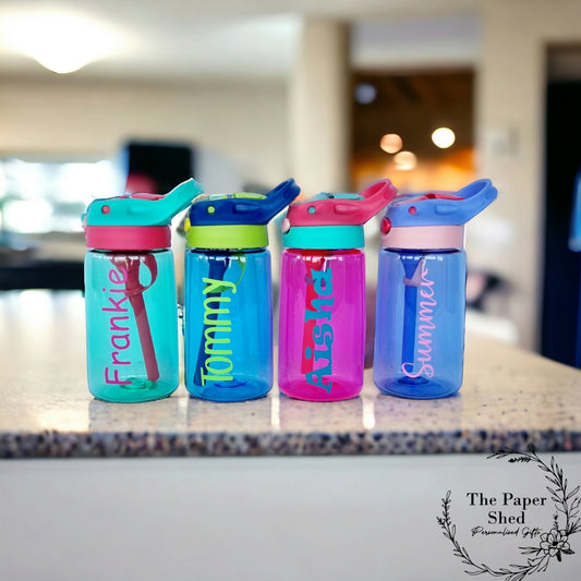 Children's Personalised Back to School Coloured Drinks Water Bottle kids Children