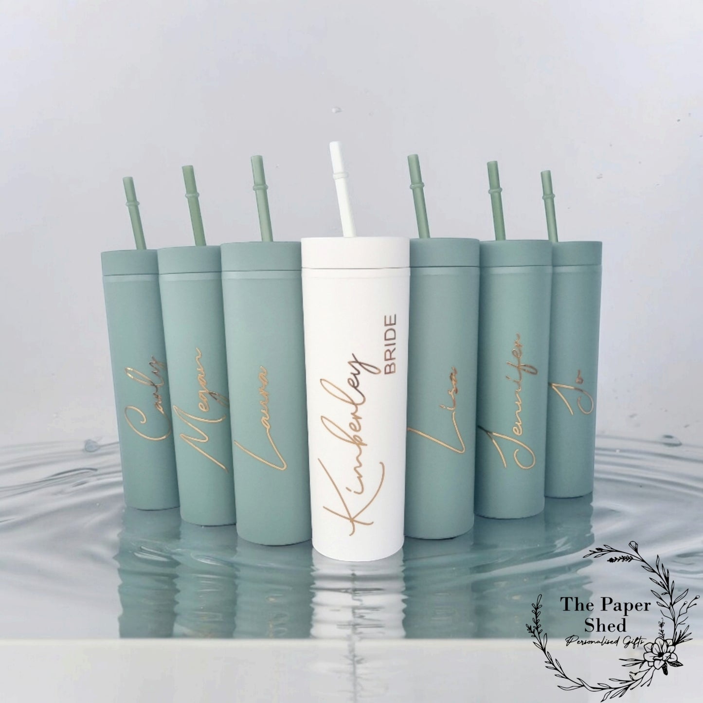 Skinny Tumbler Personalised Name Bridesmaid Bridal Wedding (Copy)