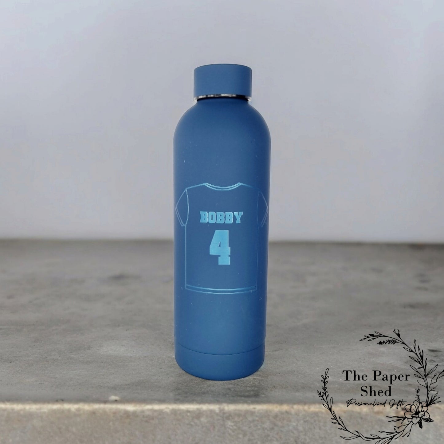 Football Top T-Shirt Personalised Drinks Water Bottle