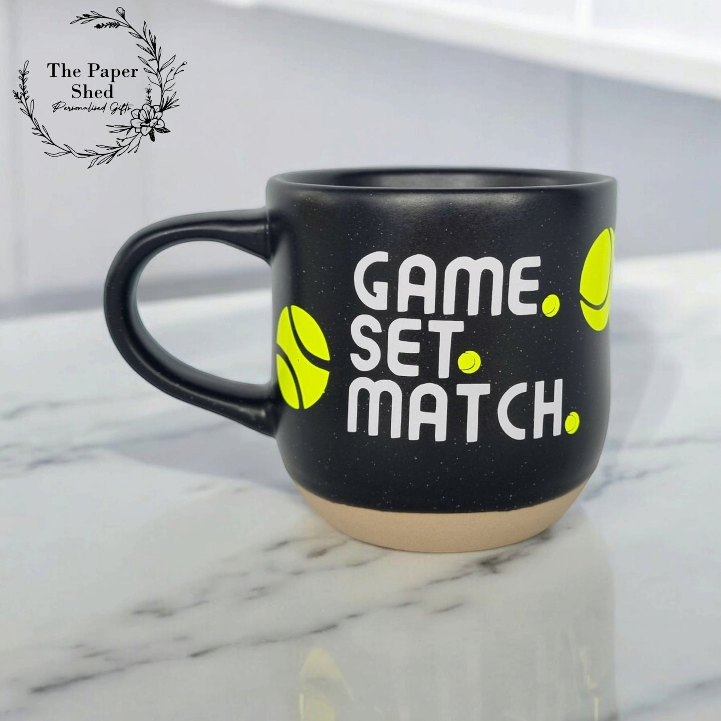 The Tennis Collection, Thermal Mug, 40 oz Cup, Bottle, Travel Mug, Gift, Game Set Match, Supporter