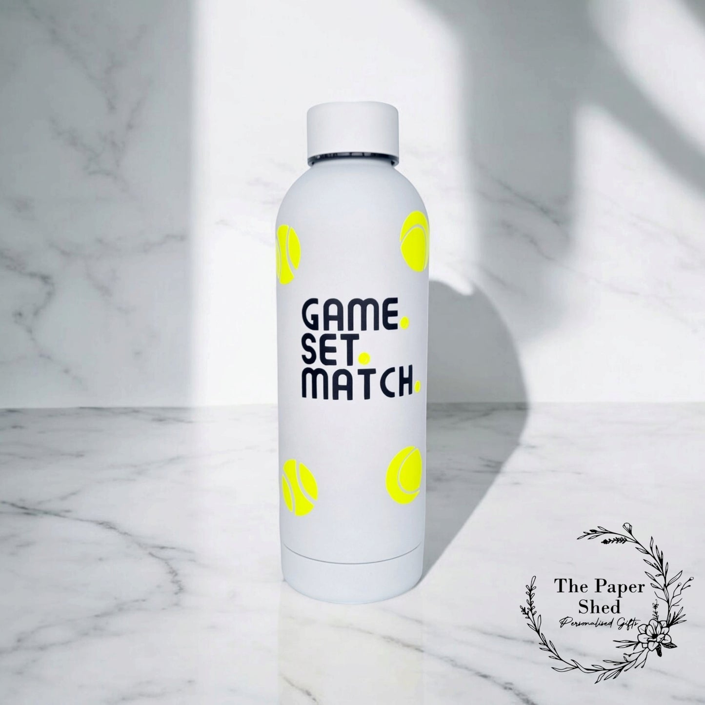 The Tennis Collection, Thermal Mug, 40 oz Cup, Bottle, Travel Mug, Gift, Game Set Match, Supporter