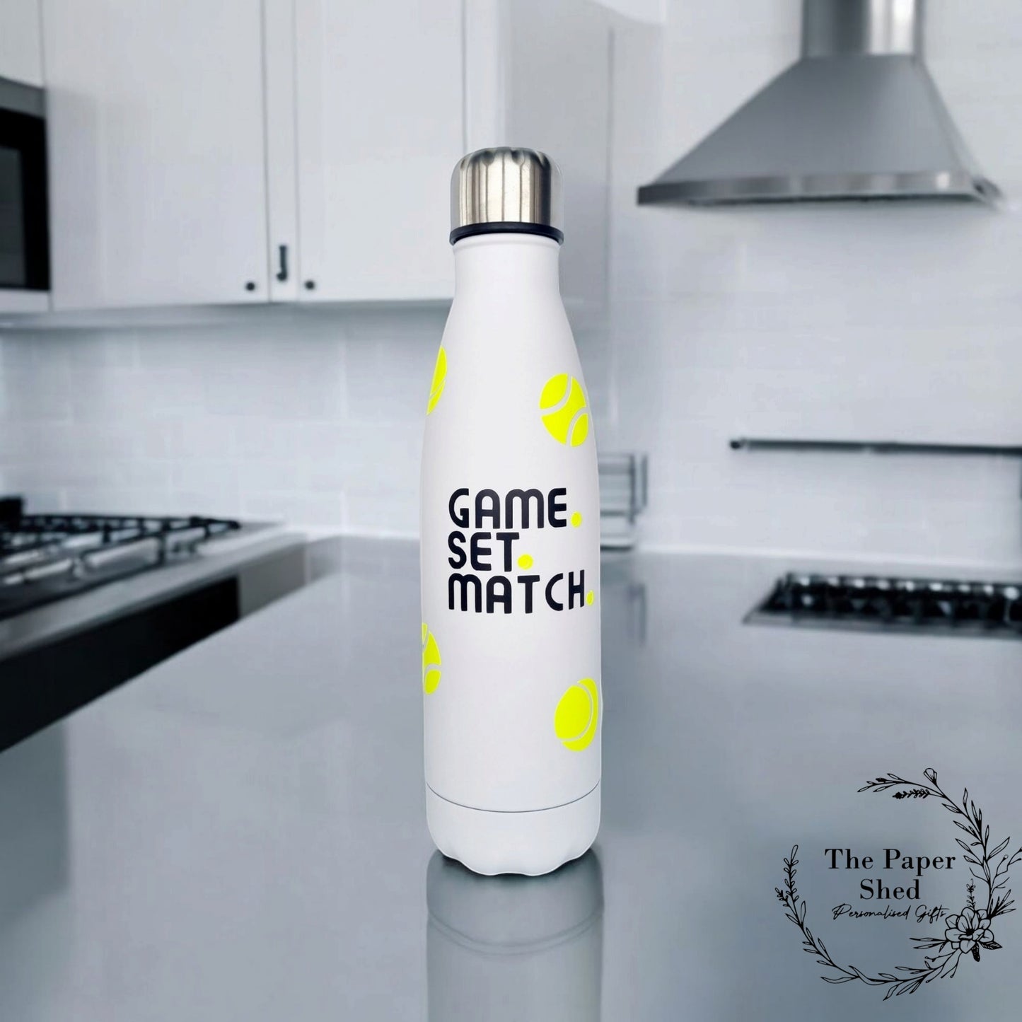 The Tennis Collection, Thermal Mug, 40 oz Cup, Bottle, Travel Mug, Gift, Game Set Match, Supporter