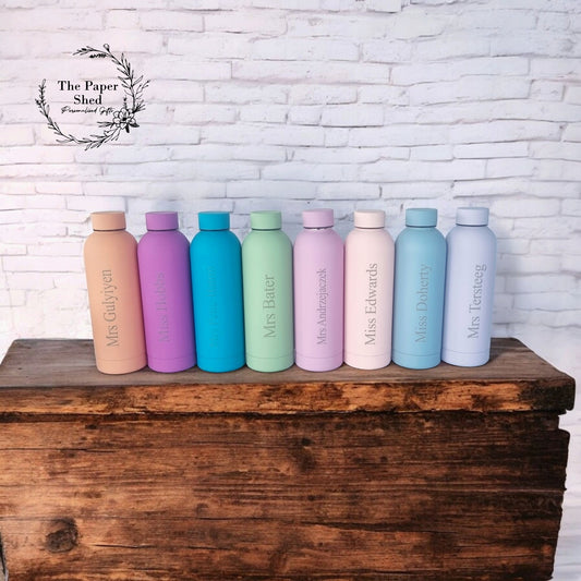 Personalised Engraved Name Thermal Bottle Gift Teacher Present Birthday