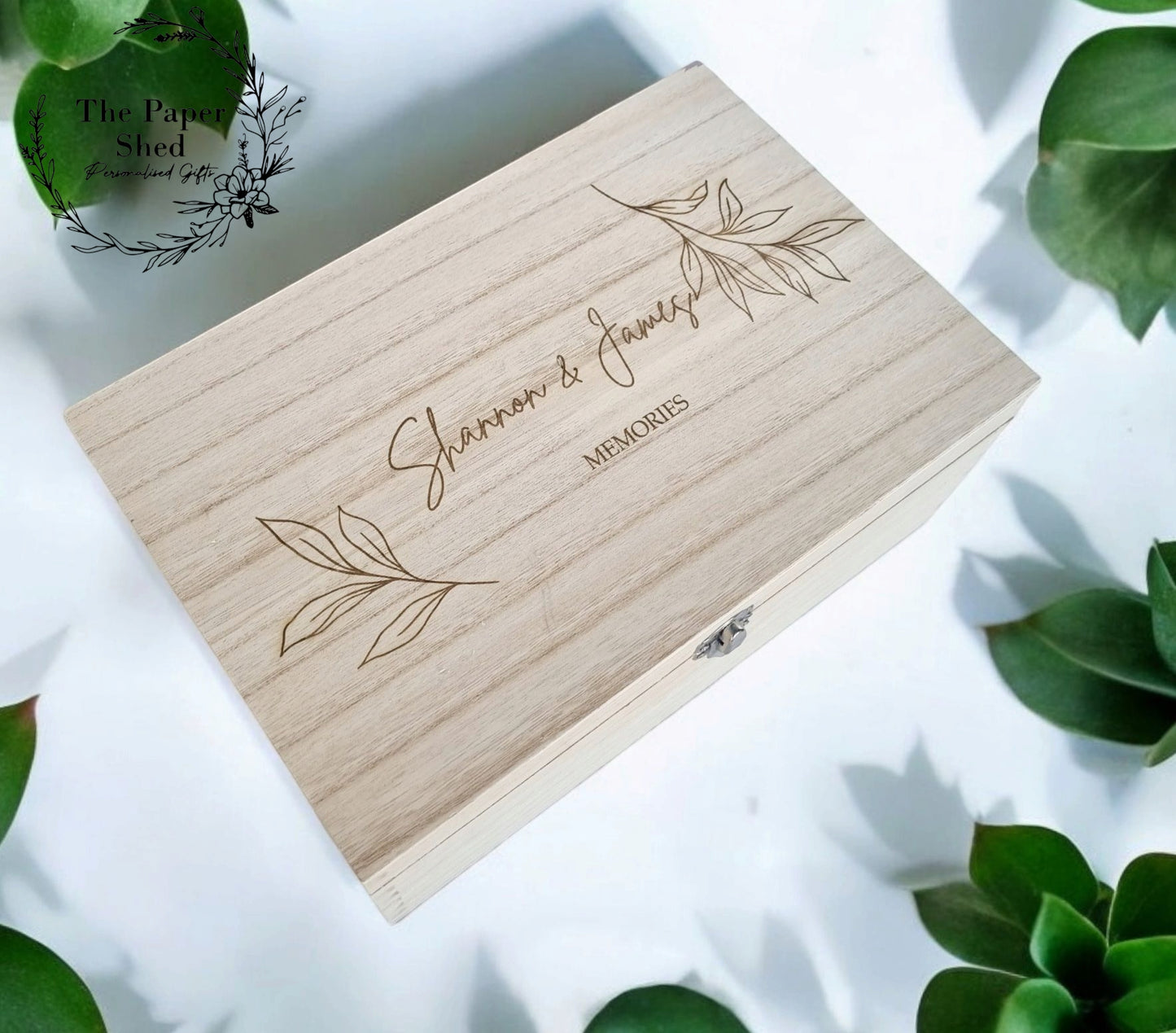 Couples Keepsake Memory Box Leaf Foliage Wedding Engagement Present Gift