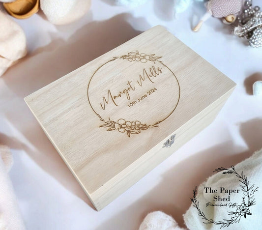 Baby Memory Keepsake Box Thin Wreath