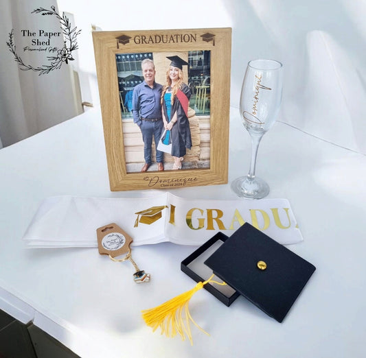 Graduation Day Personalised Hamper Gift Set Celebration Mortar Board Celebration University