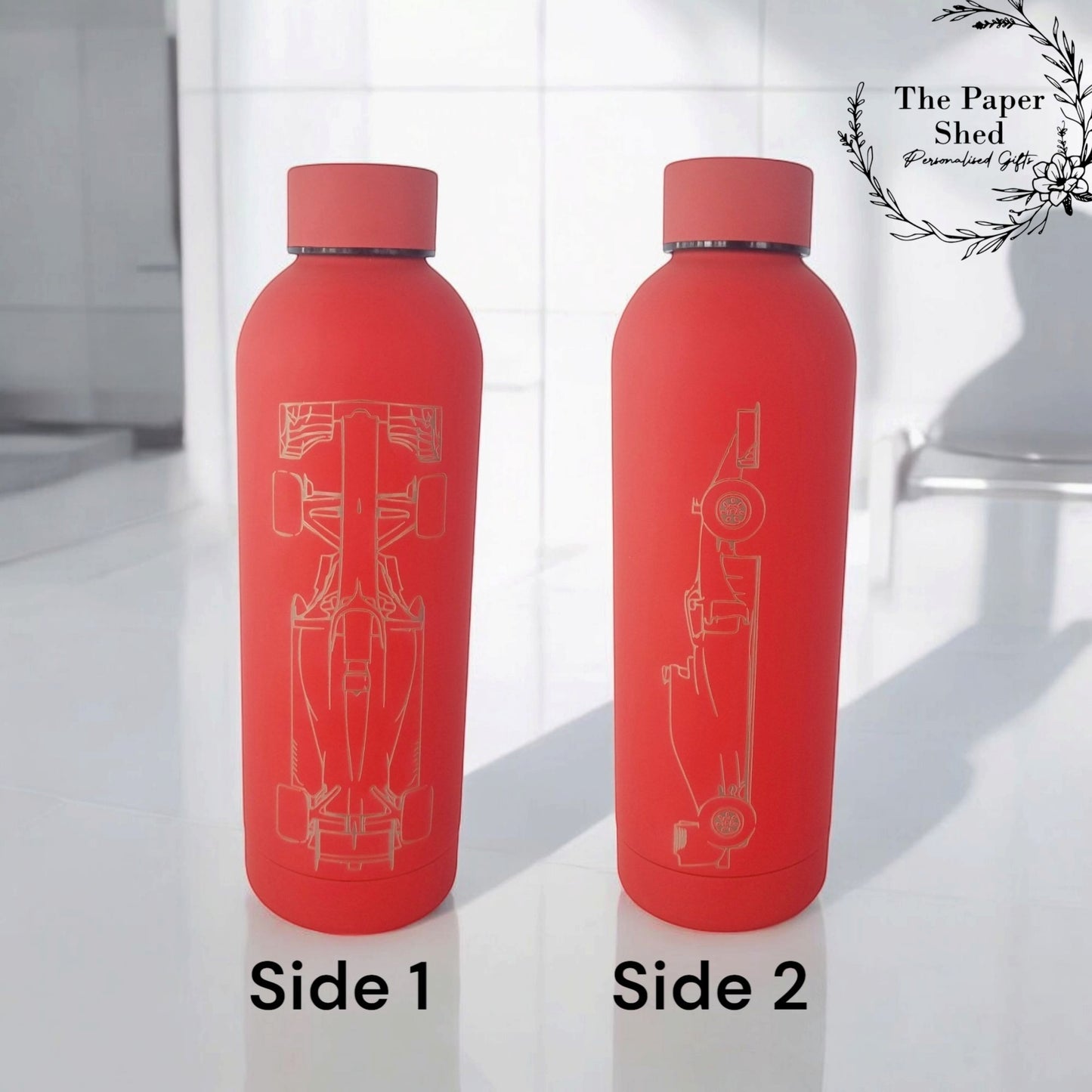 Formula 1 Engraved Name Thermal Bottle Teacher F1 Car