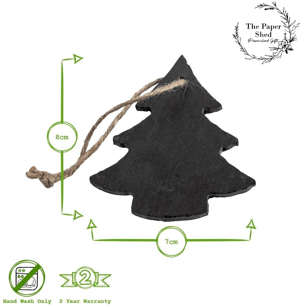Personalised Engraved Slate Christmas Decoration Bauble