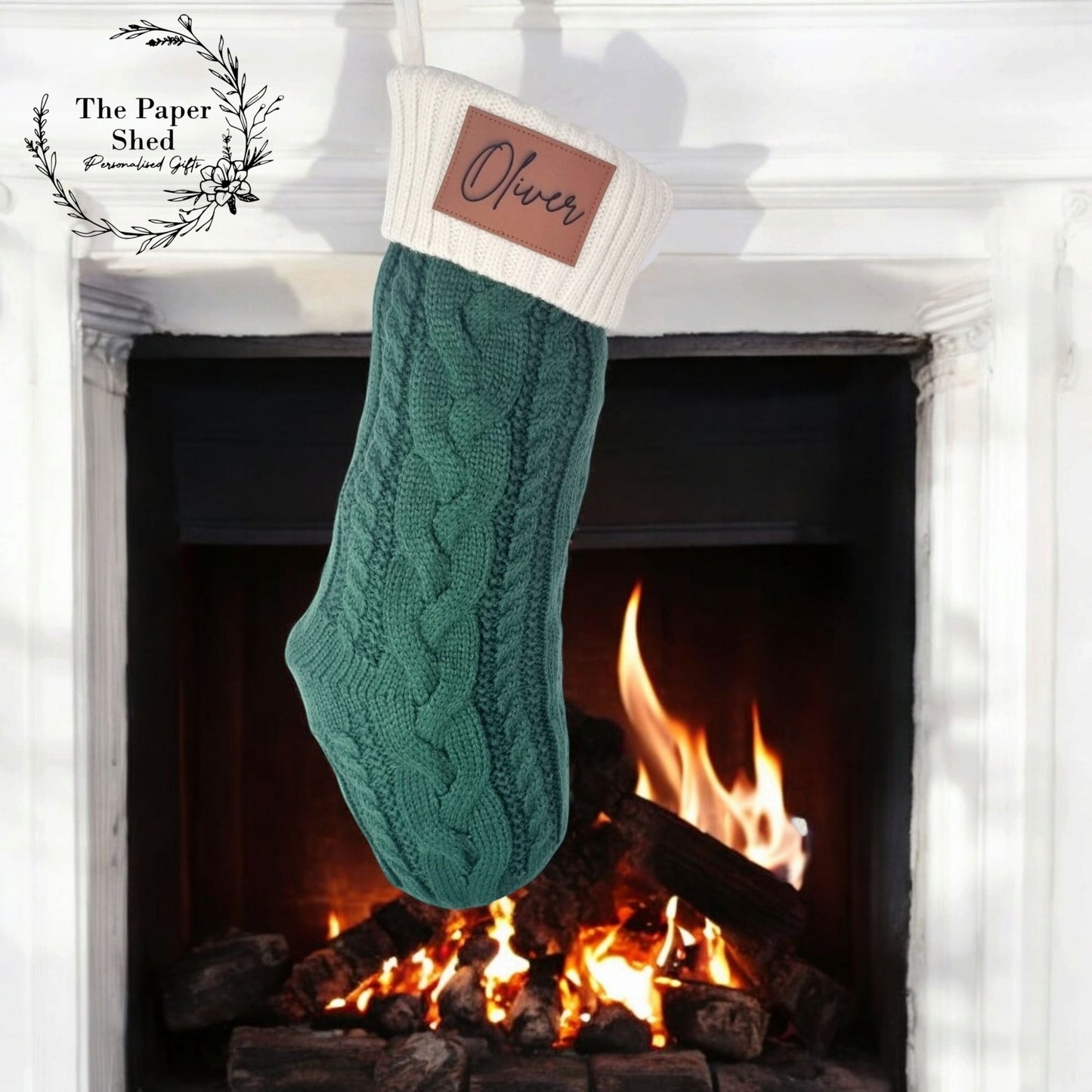 Stocking Knitted Personalised Christmas Stocking 4 Colours With Name