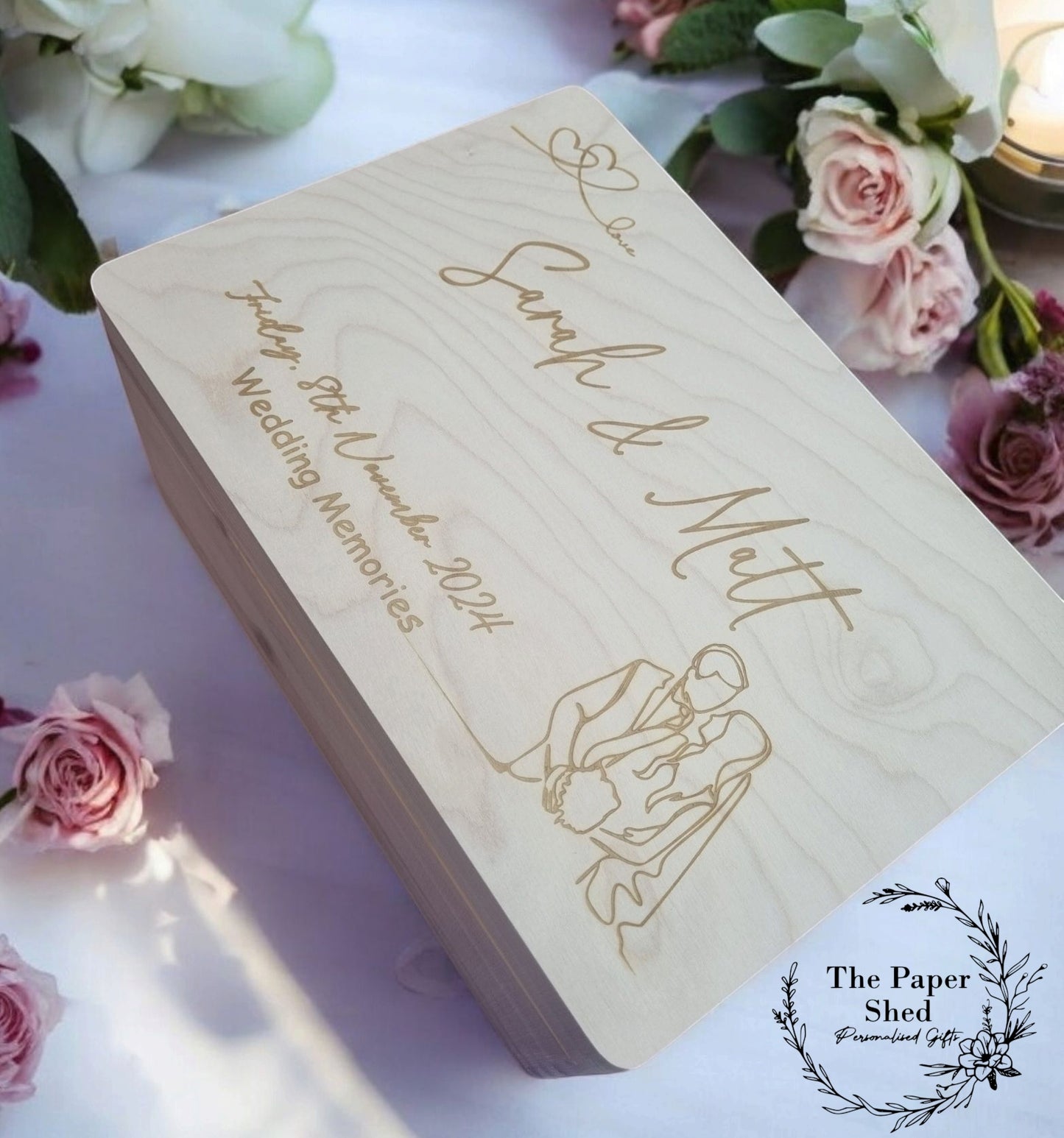 Silhouette Couples Family Memory Box Wedding Engagement Keepsakes
