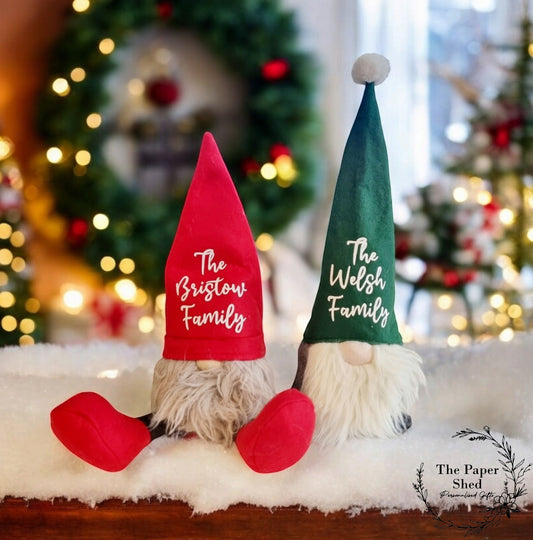 Personalised Christmas Gonks Decorations Family Name