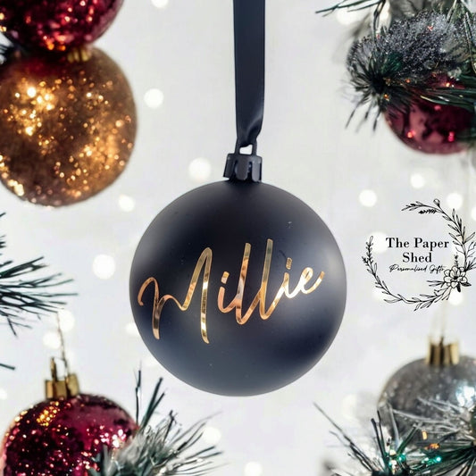 Personalised Black Baubles