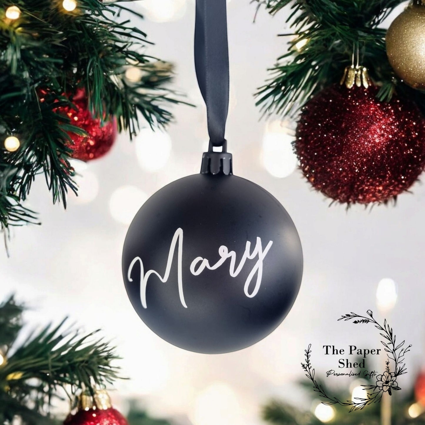 Personalised Black Baubles