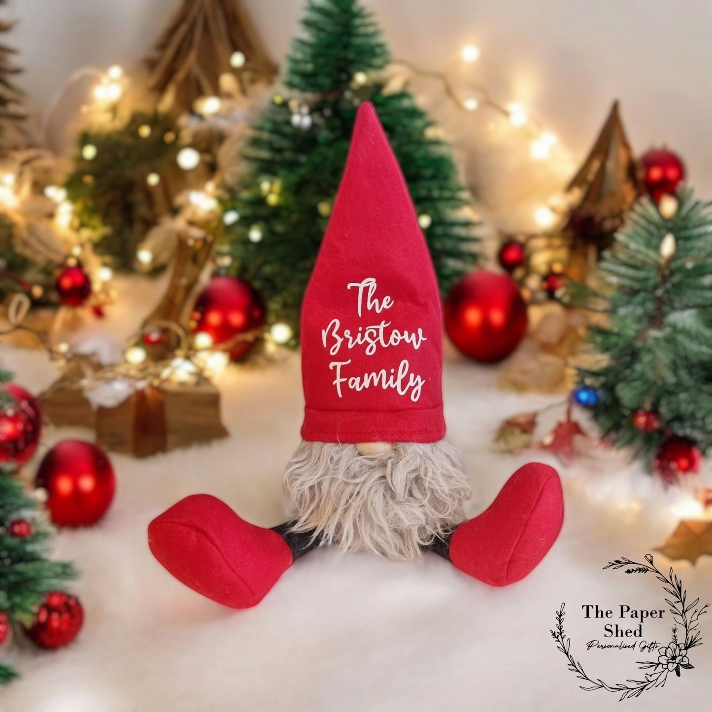 Personalised Christmas Gonks Decorations Family Name