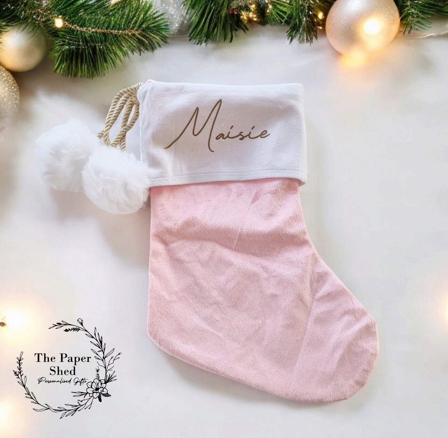 Stocking Velvet Personalised Christmas Stocking 6 Colours With Name