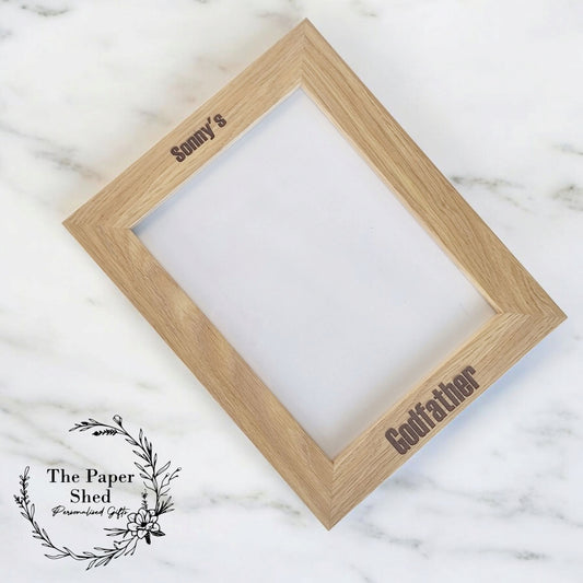 Godfather Gift, Wooden Photo Picture Frame-God father-Christening-Baptism