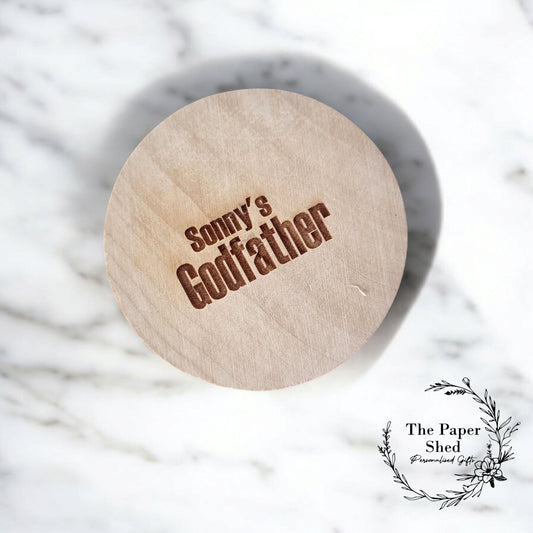 Godfather Bottle Opener Custom Text Circle Round Gift Metal Baptism Christening