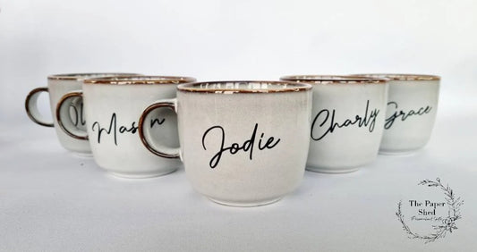 Personalised drink mug with name vintage