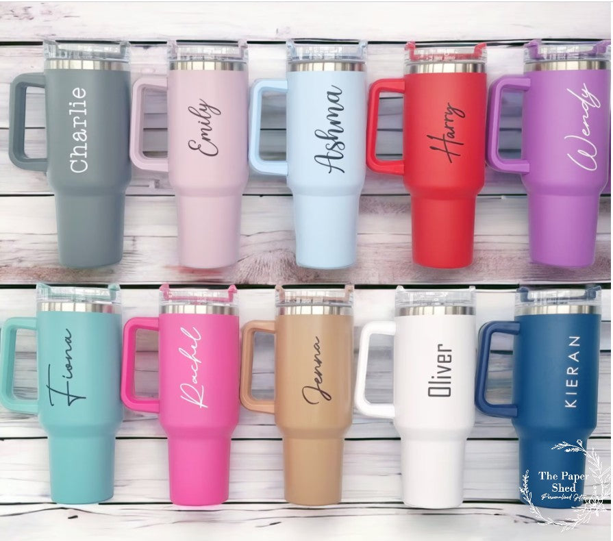Personalised or Blank Large 40oz Quench Travel Mugs Thermal Birthday Gift Wedding  Bridesmaid