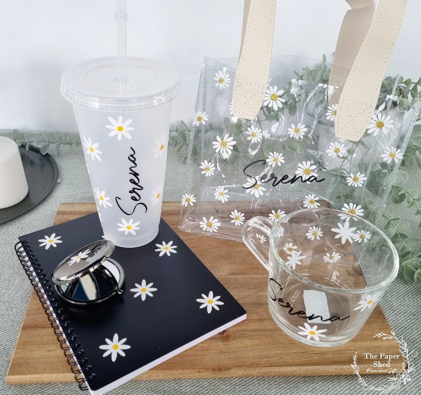 Daisy Gift Set -  Birthday Present - For Her - Birthday - Hamper Personalised Gift Box with Name-Daisy Themed - Daisies Flowers