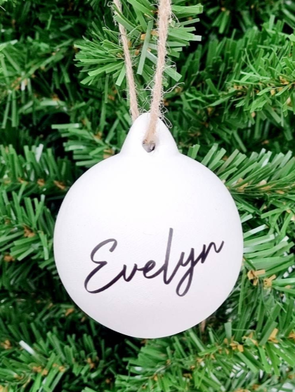 Personalised Ceramic Bauble Tree Decoration With Name