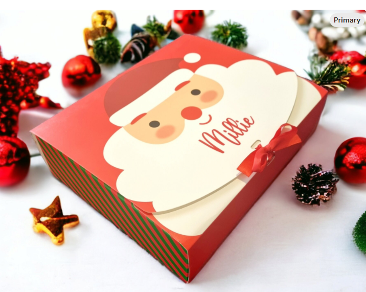 Personalised Christmas Eve Gift Hamper with Optional add-ons. Certificate, reindeer food, key, Santa Board, Stocking, Sack, Xmas Eve Box