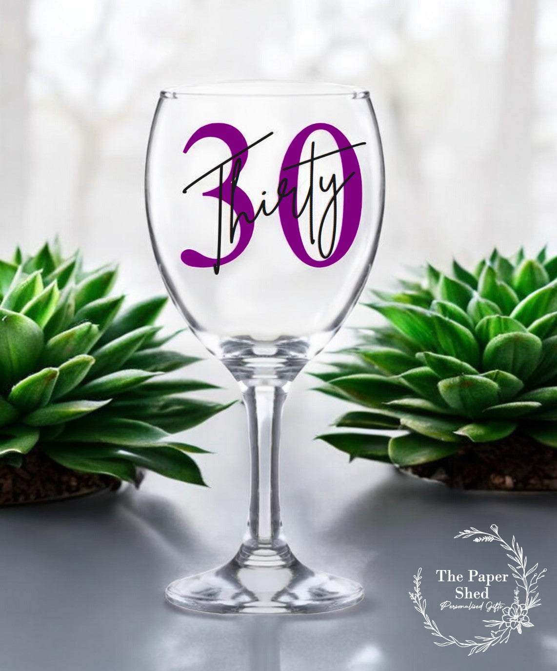 Birthday Wine Glass With Age & Name - 21st 30th 40th 50th 60th