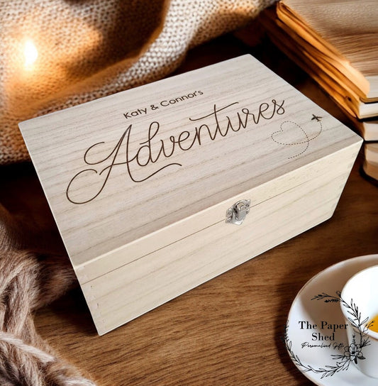 Adventures travels couple memory Keepsake Box