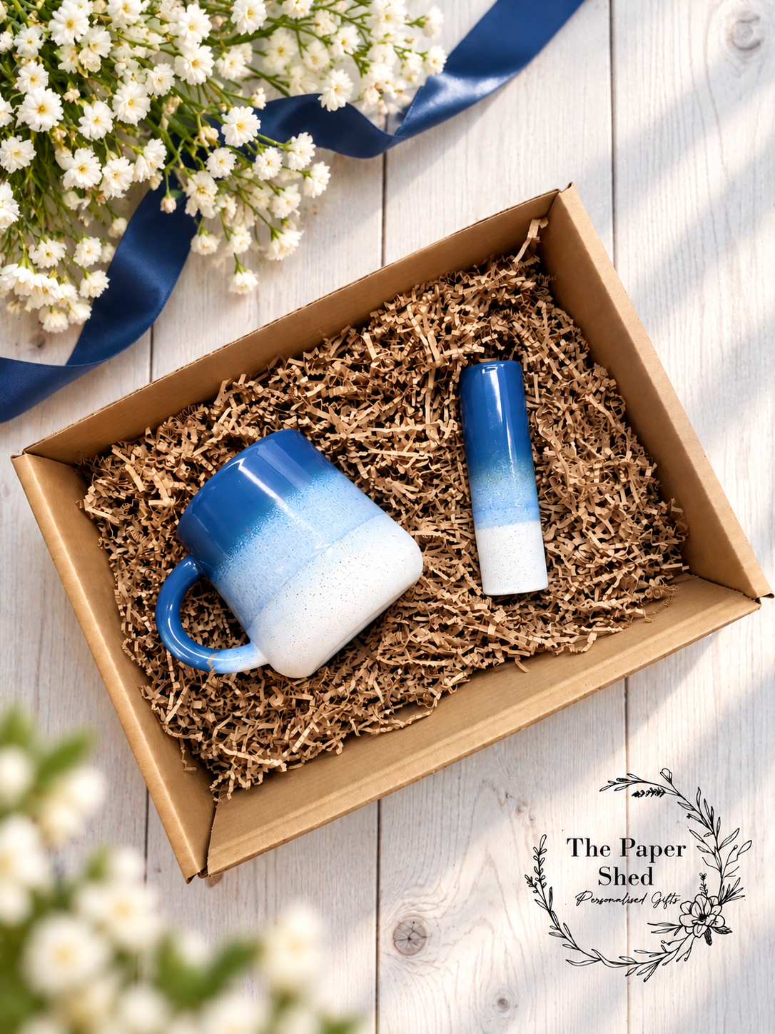 Glazed Engraved Mug Personalised Birthday Gift Set Hamper Bud Vase