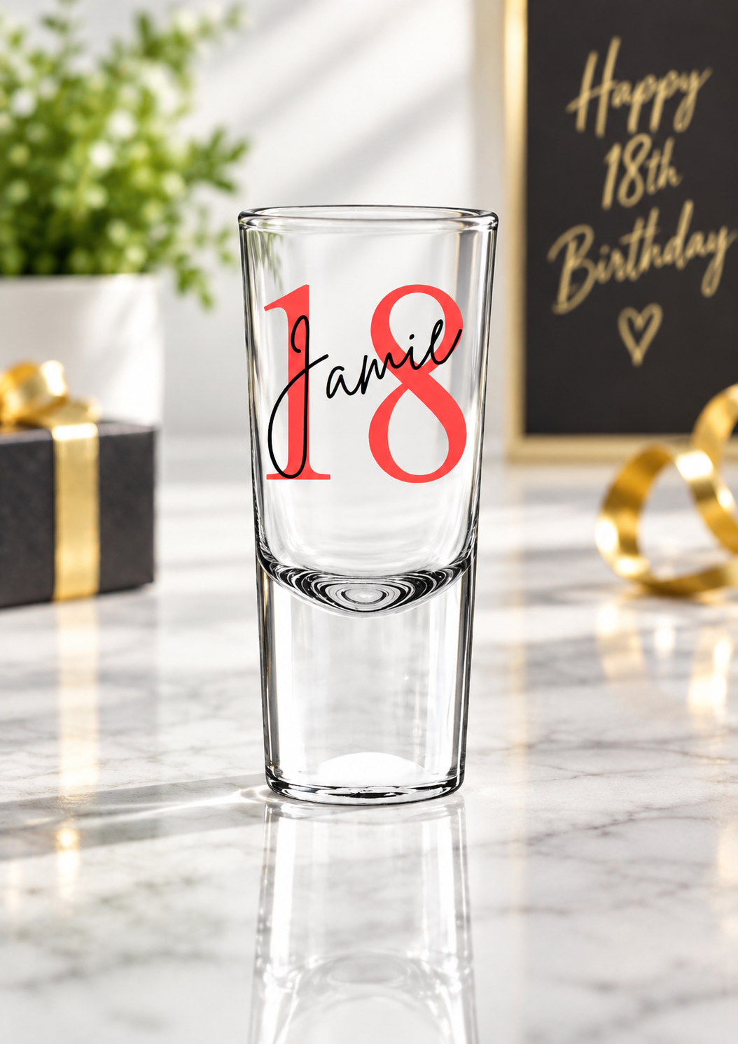 Birthday Shot Glass With Age & Name - 21st 30th 40th 50th 60th