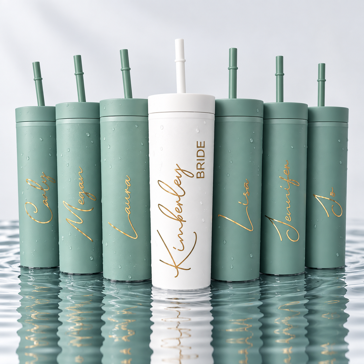 Skinny Tumbler Personalised Name Bridesmaid Bridal Wedding