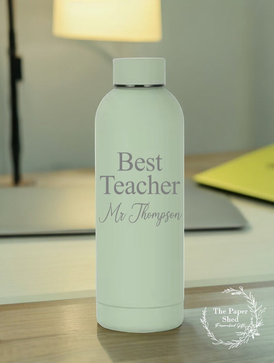 Teacher School Personalised Name Thermal Water Bottle