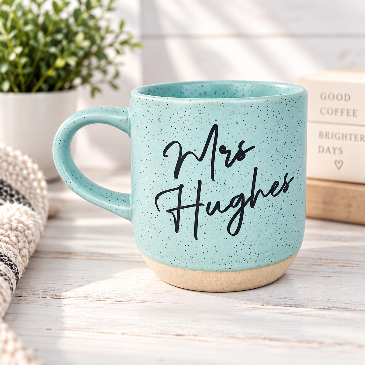 Teacher Gift Mug, Thank you, Choose Your Own Font Biscuit Base Name Mug Personalised Mrs Mr