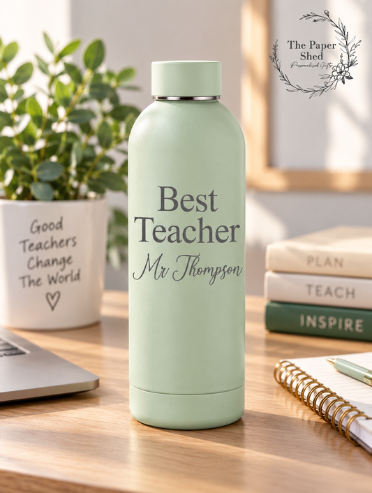 Teacher School Personalised Name Thermal Water Bottle