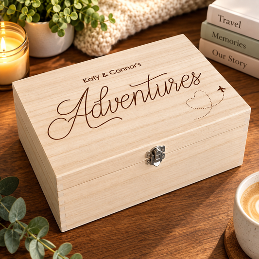 Adventures travels couple memory Keepsake Box
