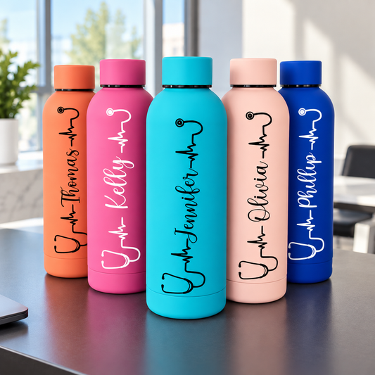 Personalised Name Nurse Medical Thermal Water Bottle Doctor Surgeon