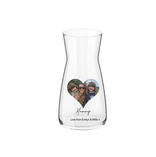 Gift Vase Flowers Personalised Photo Mothers Day