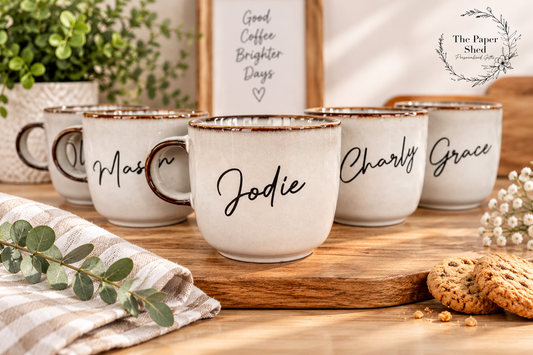 Personalised drink mug with name vintage